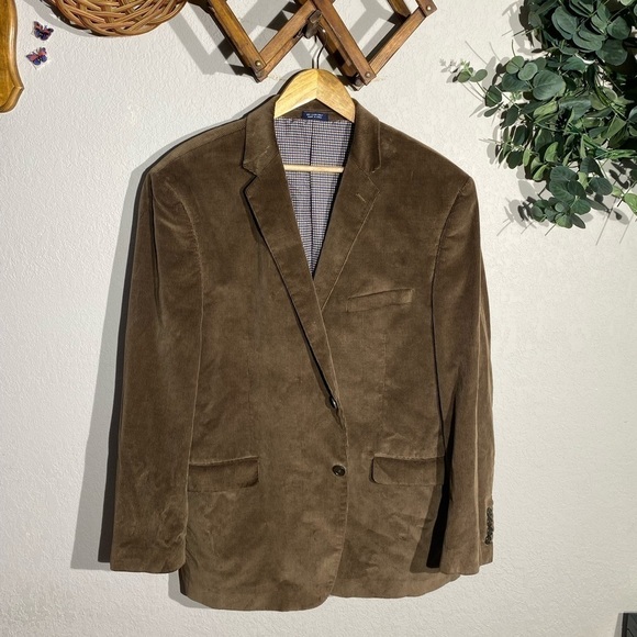 Saddlebred Other - SADDLEBRED brown corduroy textured 2 button blazer jacket classic work career